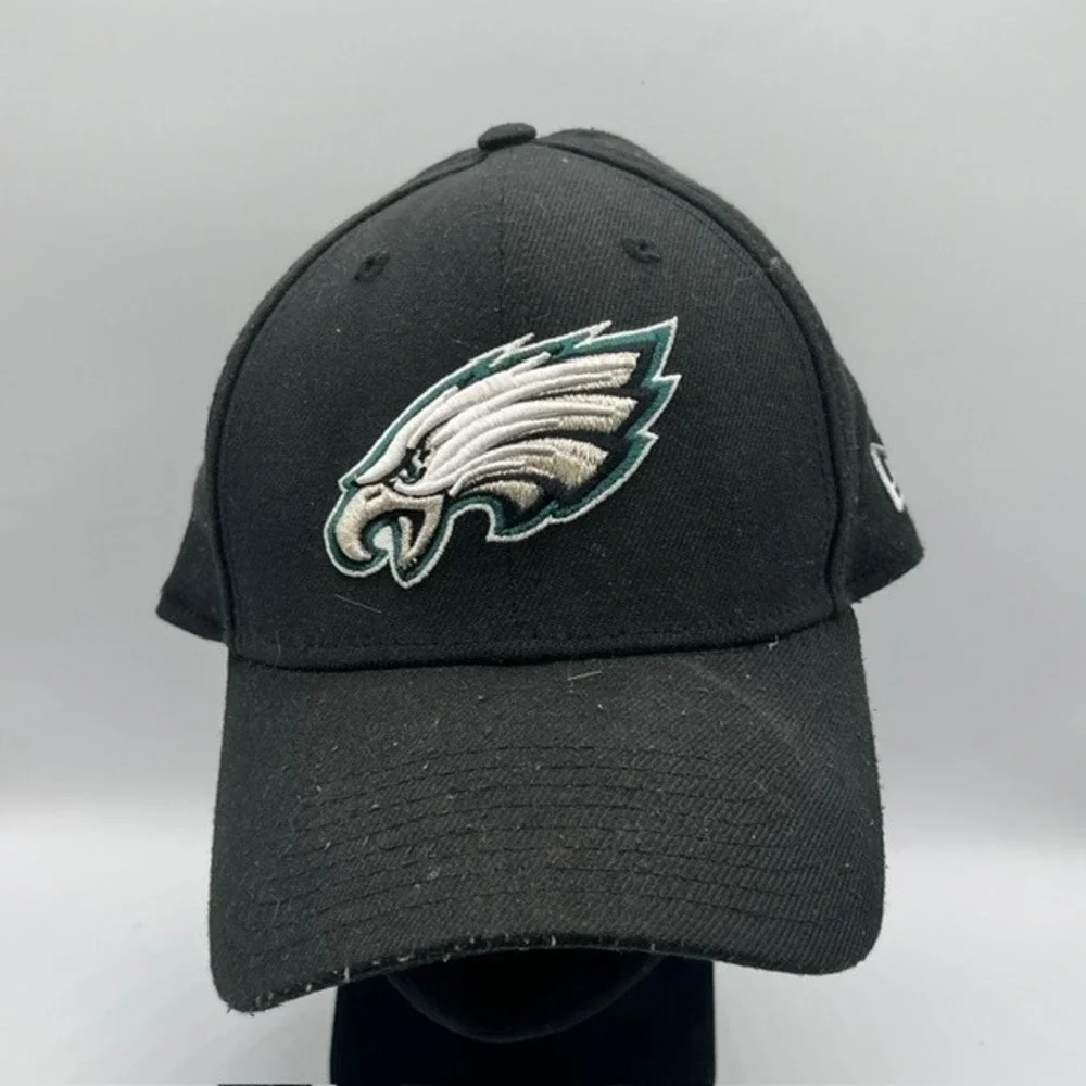 New Era 39THIRTY Philadelphia Eagles NFL Hat Black Stretch Fit Large-XLarge Cap